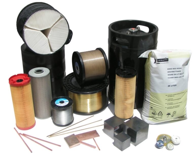 Guía de consumibles EDM para talleres SODICK y FANUC | Electrodos, hilos, filtros y resina